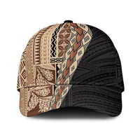 Samoa Siapo Motif Half Style Classic Cap Brown Version LT03 Universal Fit Brown - Polynesian Pride