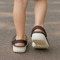 Samoa Siapo Pattern With Brown Hibiscus Clogs Shoes LT05 - Polynesian Pride