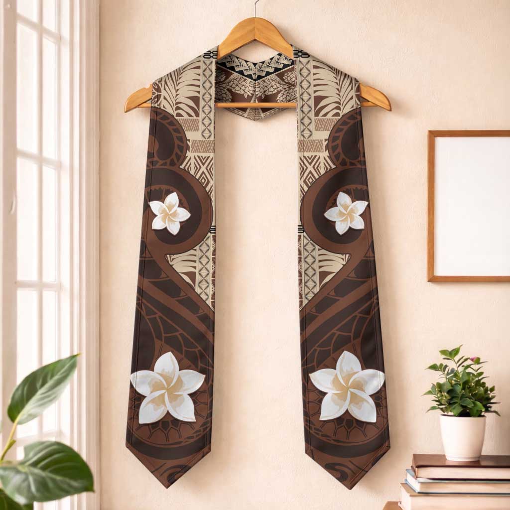 Samoa Teuila Graduation Stole Samoan Siapo Pattern Brown Version LT05 One Size Brown - Polynesian Pride