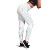 Samoa White Sunday Leggings Classic Siapo Style LT7 - Polynesian Pride