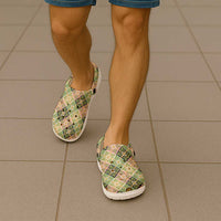 Seamless Pattern Puakenikeni and Kalo Clogs Shoes LT9 - Polynesian Pride