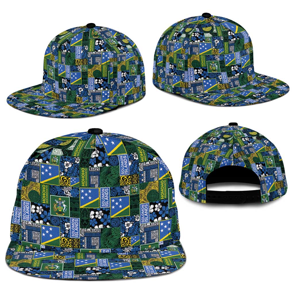 Solomon Islands Meri Kirihimete Snapback Cap Pacific Patchwork Xmas Vibes LT9 - Polynesian Pride