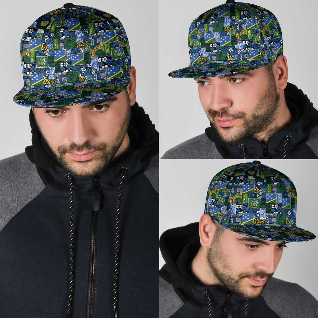 Solomon Islands Meri Kirihimete Snapback Cap Pacific Patchwork Xmas Vibes LT9 - Polynesian Pride