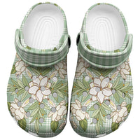 Squares Maile Leaf Clogs Shoes Turquoise Palaka Hawaiian Quilt Pattern LT9 Turquoise - Polynesian Pride
