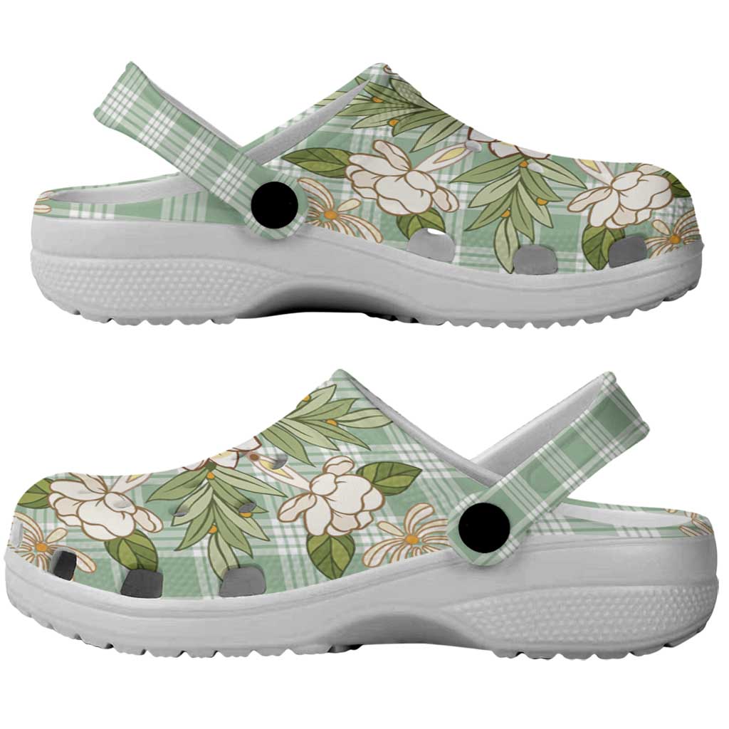 Squares Maile Leaf Clogs Shoes Turquoise Palaka Hawaiian Quilt Pattern LT9 - Polynesian Pride