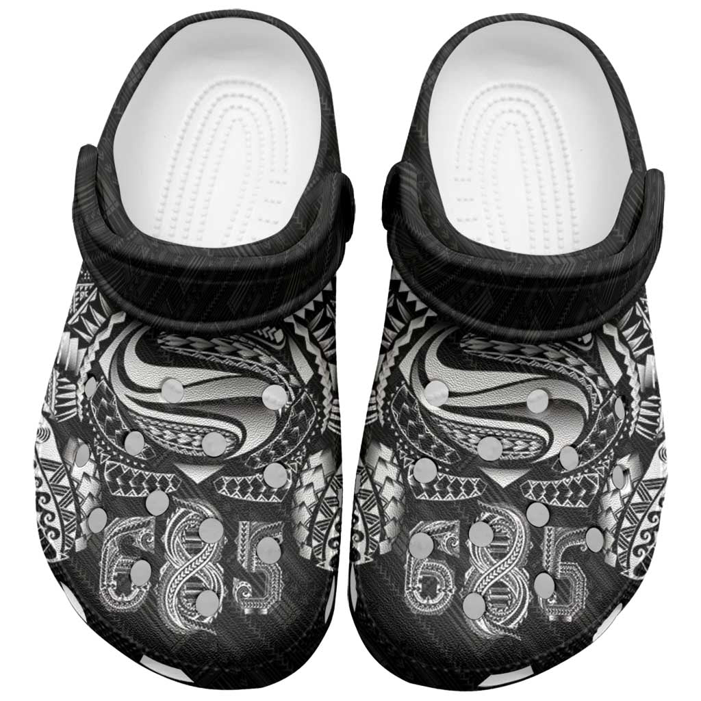 Super Samoa 685 Tribal Tattoo Clogs Shoes Samoan Ornament Pattern Black Edition LT03 Black - Polynesian Pride