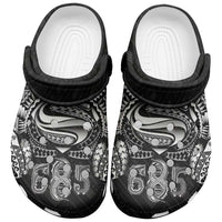 Super Samoa 685 Tribal Tattoo Clogs Shoes Samoan Ornament Pattern Black Edition LT03 Black - Polynesian Pride