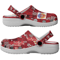 Tahiti Oaoa I Teie Noera Clogs Shoes Pacific Patchwork Xmas Vibes LT9 - Polynesian Pride