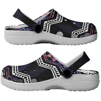 Taniko Aotearoa Mix Paua Shell Clogs Shoes Niho Taniwha Lilac Glitter LT01 - Polynesian Pride
