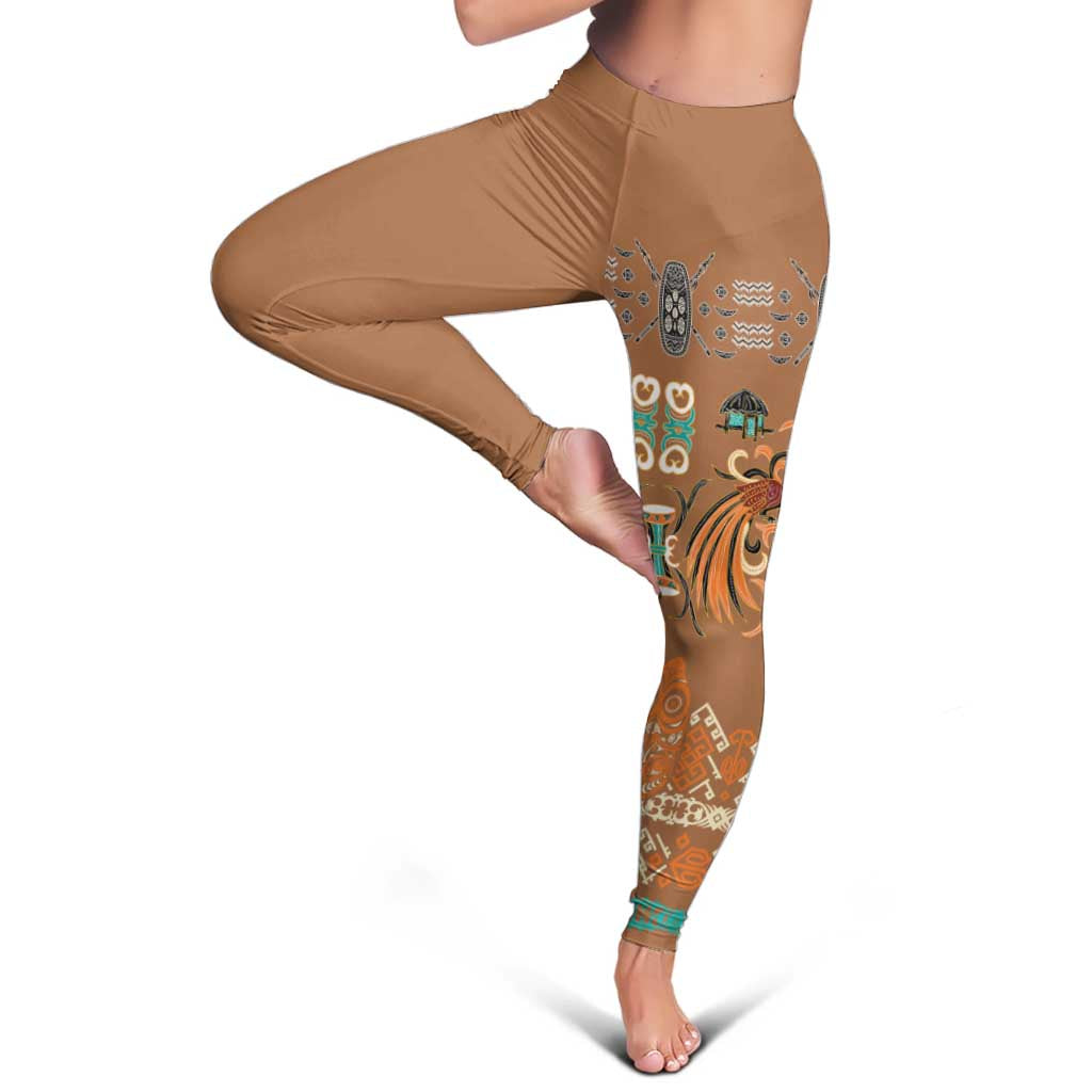 Terracotta Batik Papua-inspired Pattern Leggings LT9 - Polynesian Pride