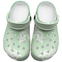 Tiare Tahiti Clogs Shoes Matcha Polynesia Motifs LT05 Green - Polynesian Pride