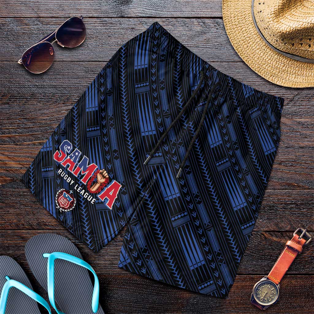 Toa Samoa Rugby Shorts for Men Siva Tau - Samoan Warriors Pacific Pattern