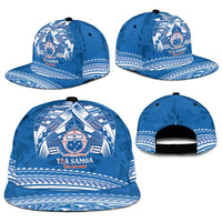 Toa Samoa Rugby Snapback Cap Uso aso uma Samoan Pattern Blue LT14 - Polynesian Pride
