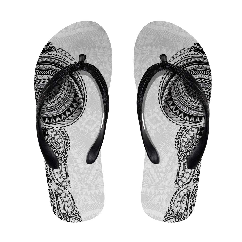 Traditional Polynesian Art Tattoos Flip Flops White Color LT03 White - Polynesian Pride