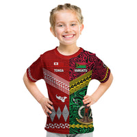 Custom Vanuatu Tonga T Shirt Polynesian Together Bright Red, Custom Text and Number LT8 Red - Polynesian Pride