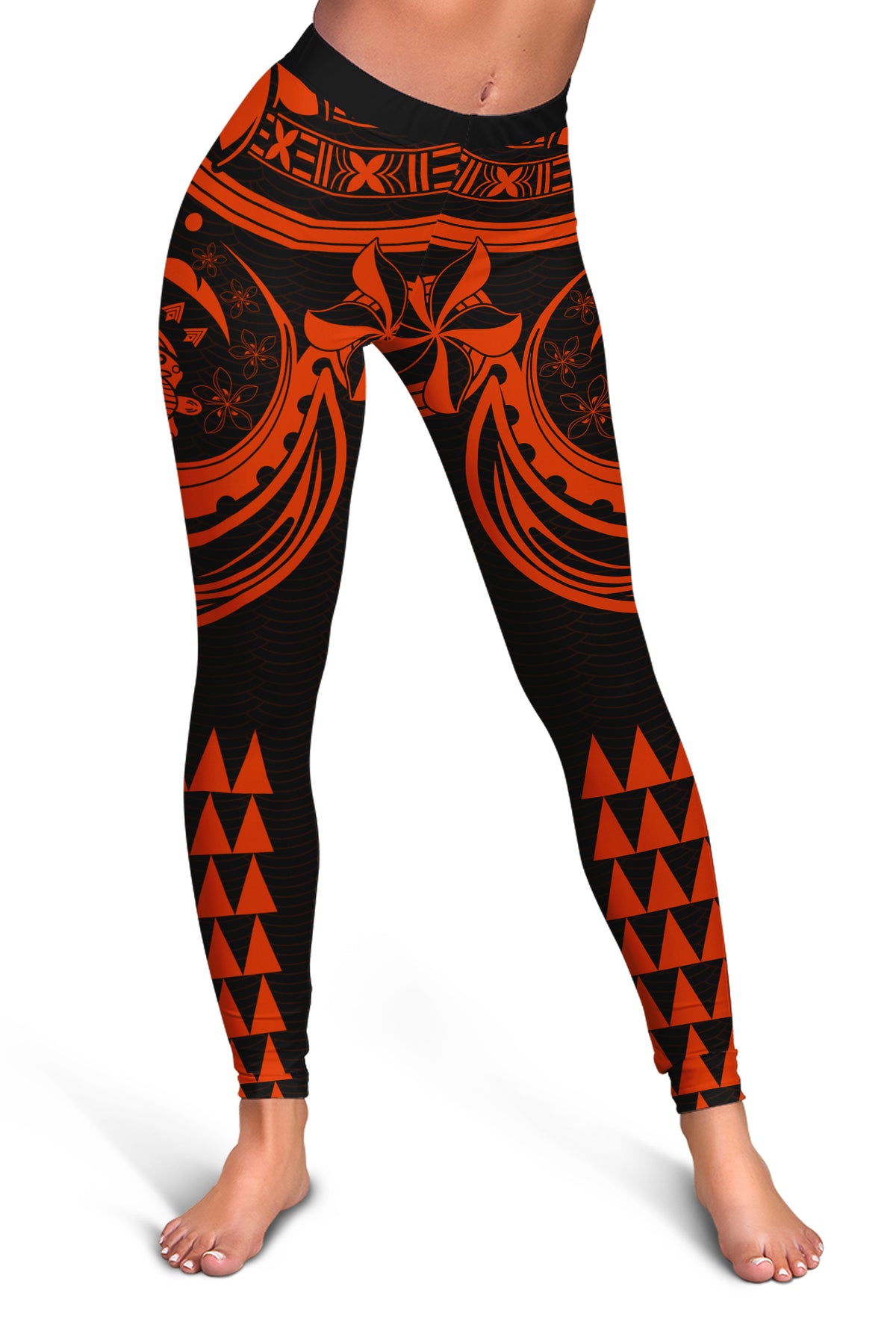 Kakau Hawaiian Polynesian Legging Orange LT6 - Polynesian Pride