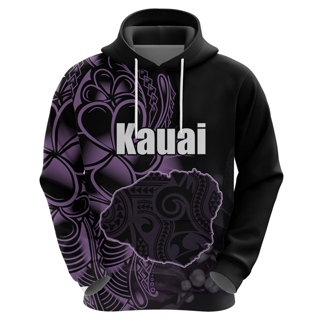 Custom Hawaiian Islands Zip Hoodie Kauai LT6 Pullover Hoodie Purple - Polynesian Pride