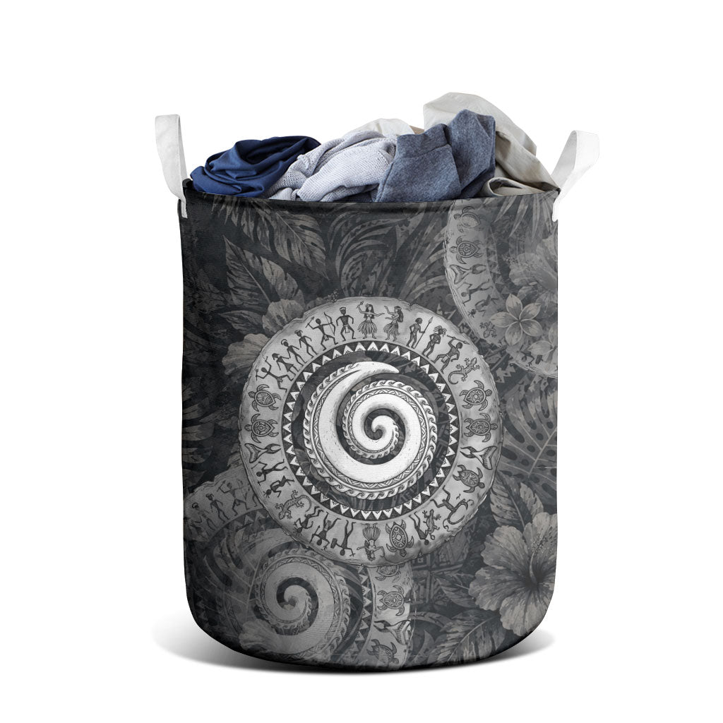 Hawaiian Piko Laundry Basket Cultural Anchor Connect Your Roots Ocean Waves TS04 - Polynesian Pride