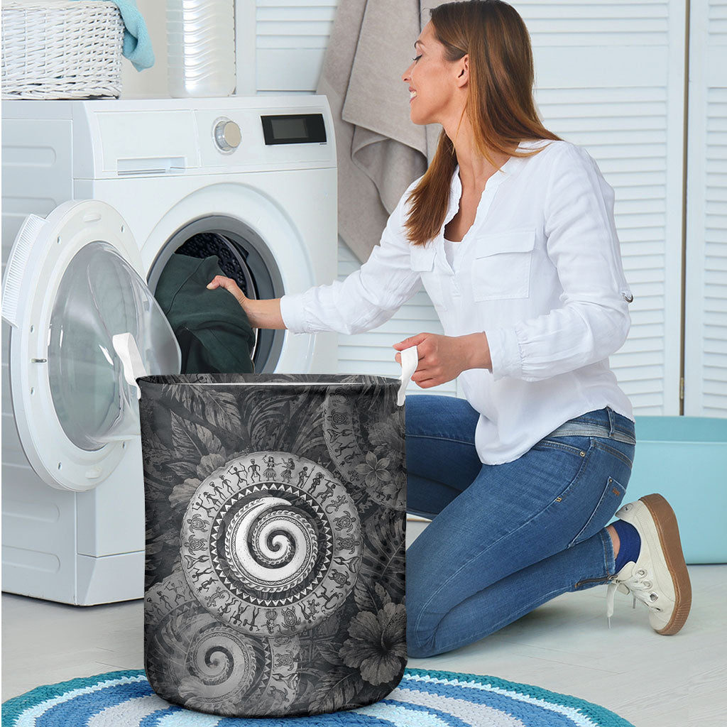 Hawaiian Piko Laundry Basket Cultural Anchor Connect Your Roots Ocean Waves TS04 - Polynesian Pride