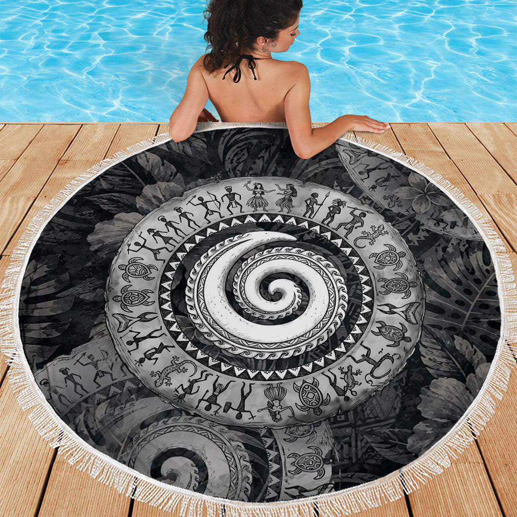 Hawaiian Piko Beach Blanket Cultural Anchor Connect Your Roots Ocean Waves TS04 - Polynesian Pride