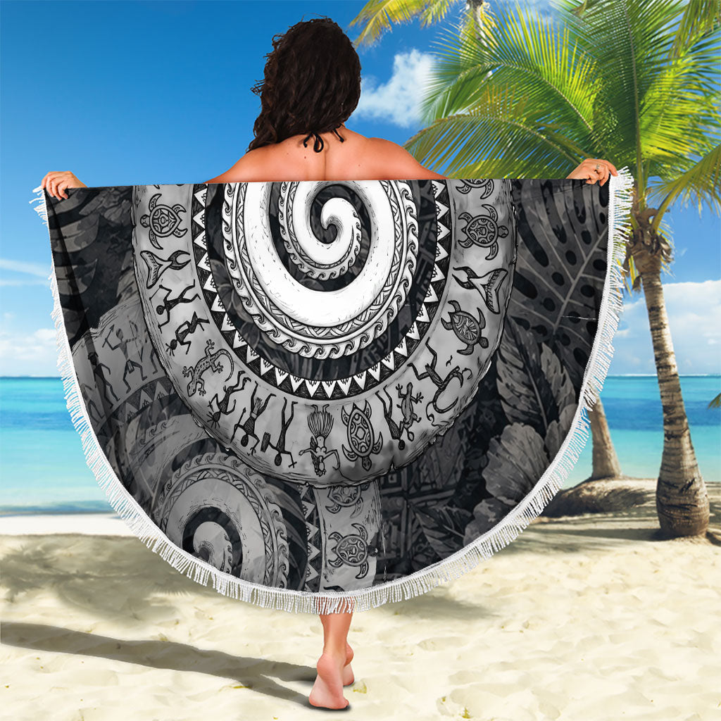 Hawaiian Piko Beach Blanket Cultural Anchor Connect Your Roots Ocean Waves TS04 - Polynesian Pride