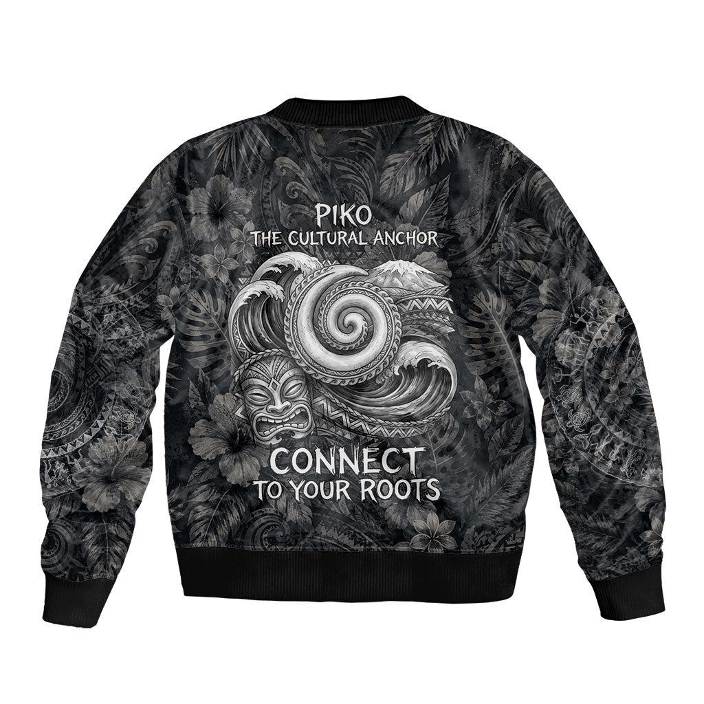 Hawaiian Piko Bomber Jacket Cultural Anchor Connect Your Roots Ocean Waves TS04 - Polynesian Pride