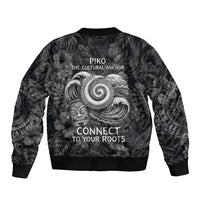 Hawaiian Piko Bomber Jacket Cultural Anchor Connect Your Roots Ocean Waves TS04 - Polynesian Pride