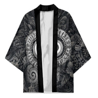 Hawaiian Piko Kimono Cultural Anchor Connect Your Roots Ocean Waves TS04 Unisex Black Grey - Polynesian Pride