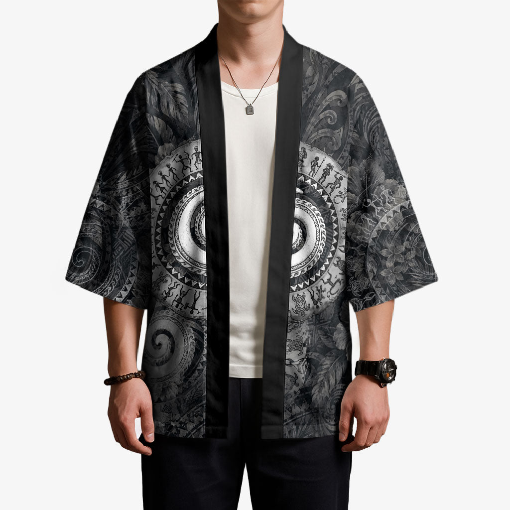 Hawaiian Piko Kimono Cultural Anchor Connect Your Roots Ocean Waves TS04 - Polynesian Pride