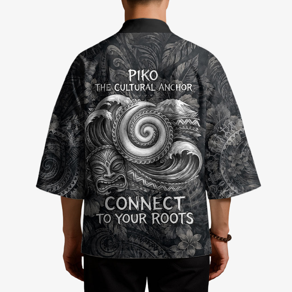 Hawaiian Piko Kimono Cultural Anchor Connect Your Roots Ocean Waves TS04 - Polynesian Pride