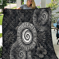 Hawaiian Piko Quilt Cultural Anchor Connect Your Roots Ocean Waves TS04 Black Grey - Polynesian Pride