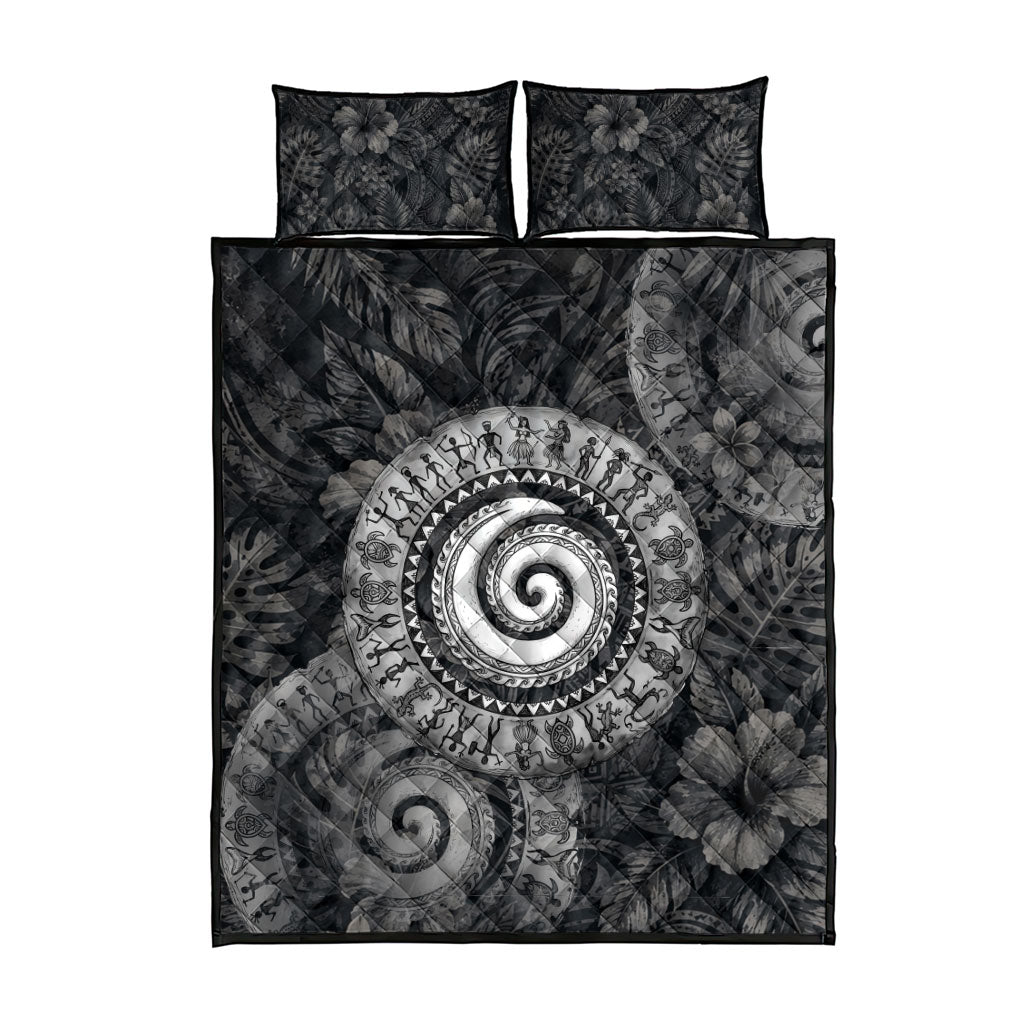 Hawaiian Piko Quilt Bed Set Cultural Anchor Connect Your Roots Ocean Waves TS04 - Polynesian Pride