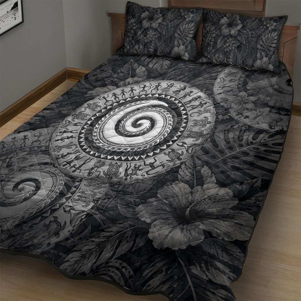 Hawaiian Piko Quilt Bed Set Cultural Anchor Connect Your Roots Ocean Waves TS04 - Polynesian Pride
