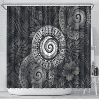Hawaiian Piko Shower Curtain Cultural Anchor Connect Your Roots Ocean Waves TS04 - Polynesian Pride