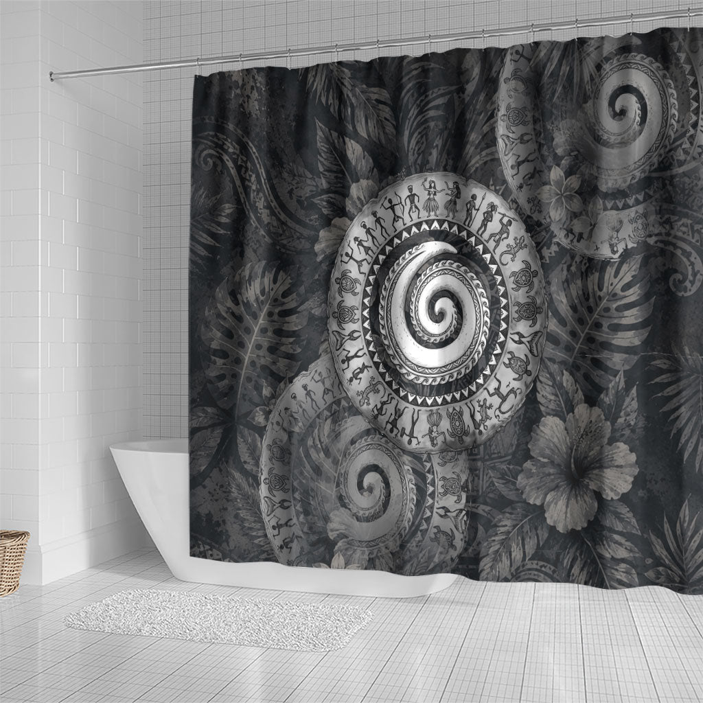 Hawaiian Piko Shower Curtain Cultural Anchor Connect Your Roots Ocean Waves TS04 - Polynesian Pride