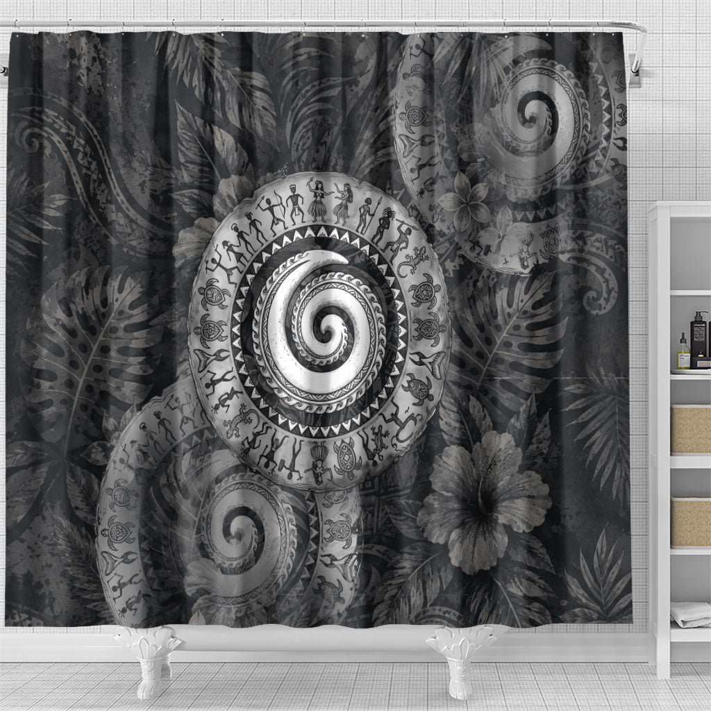 Hawaiian Piko Shower Curtain Cultural Anchor Connect Your Roots Ocean Waves TS04 - Polynesian Pride