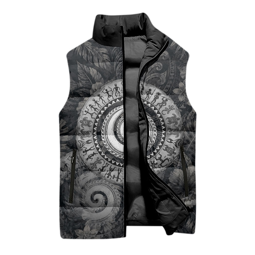 Hawaiian Piko Sleeveless Puffer Jacket Cultural Anchor Connect Your Roots Ocean Waves TS04 - Polynesian Pride