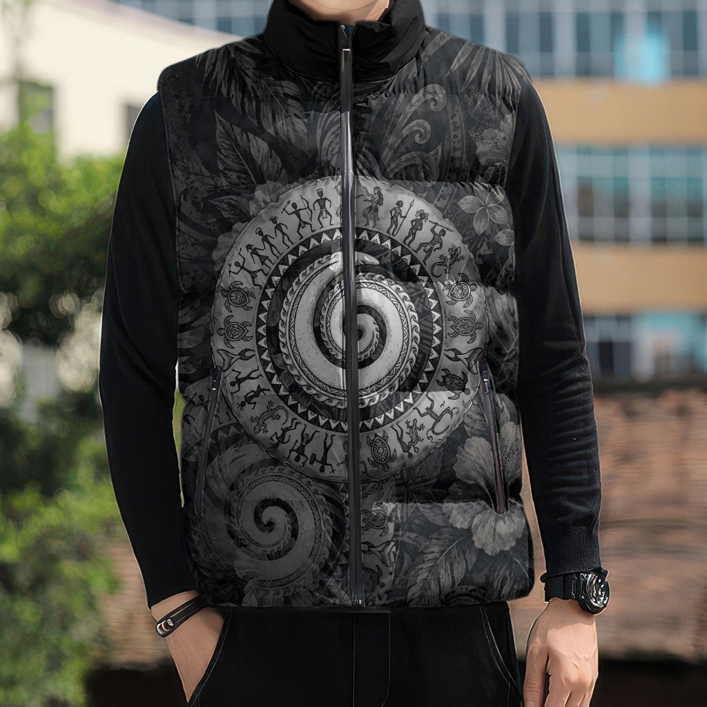 Hawaiian Piko Sleeveless Puffer Jacket Cultural Anchor Connect Your Roots Ocean Waves TS04 - Polynesian Pride