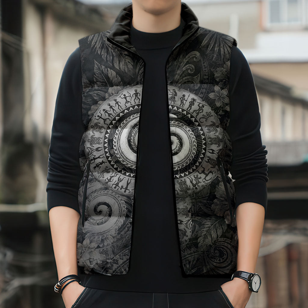 Hawaiian Piko Sleeveless Puffer Jacket Cultural Anchor Connect Your Roots Ocean Waves TS04 - Polynesian Pride