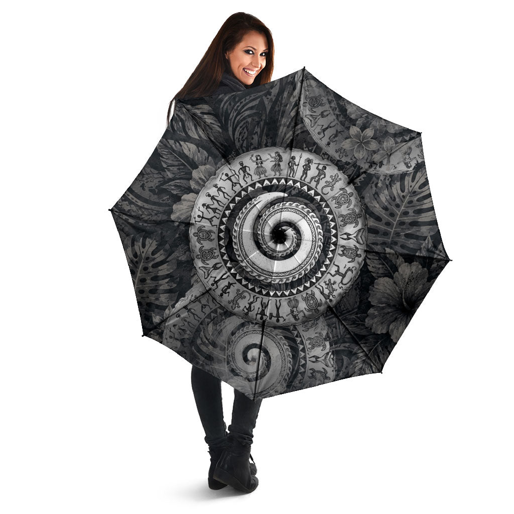 Hawaiian Piko Umbrella Cultural Anchor Connect Your Roots Ocean Waves TS04 - Polynesian Pride