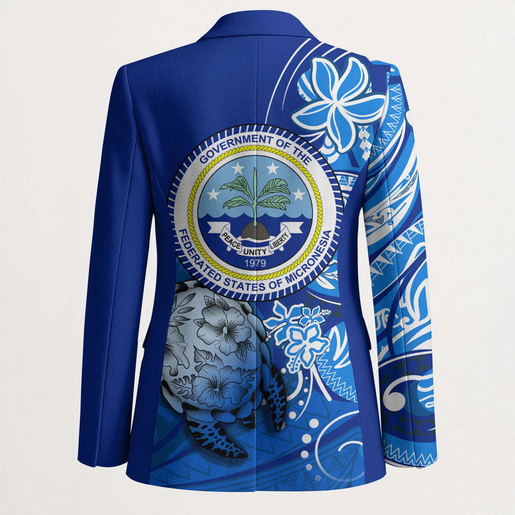 Micronesia Sea Turtle Blazer Federated States Of Micronesia Tribal Floral Pattern TS04 - Polynesian Pride