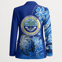 Micronesia Sea Turtle Blazer Federated States Of Micronesia Tribal Floral Pattern TS04 - Polynesian Pride