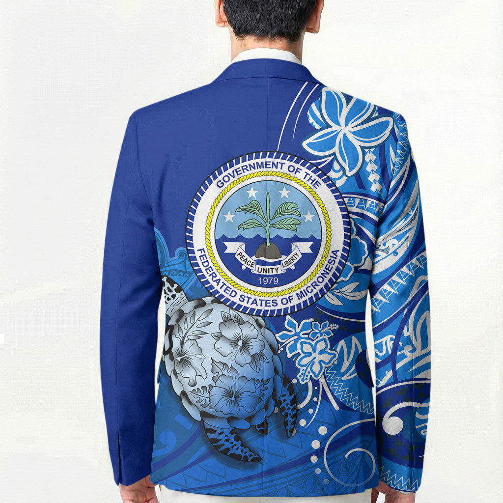 Micronesia Sea Turtle Blazer Federated States Of Micronesia Tribal Floral Pattern TS04 - Polynesian Pride