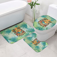 Personalized Polynesia 50th Birthday Bathroom Set Vintage Hawaiian Floral Ukulele Tropical Sunset Art