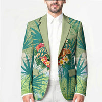 Personalized Polynesia 50th Birthday Blazer Vintage Hawaiian Floral Ukulele Tropical Sunset Art
