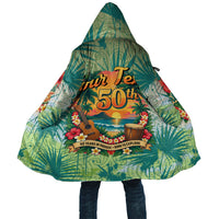 Personalized Polynesia 50th Birthday Cloak Vintage Hawaiian Floral Ukulele Tropical Sunset Art