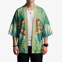 Personalized Polynesia 50th Birthday Kimono Vintage Hawaiian Floral Ukulele Tropical Sunset Art