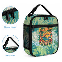 Personalized Polynesia 50th Birthday Lunch Bag Vintage Hawaiian Floral Ukulele Tropical Sunset Art