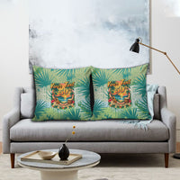 Personalized Polynesia 50th Birthday Pillow Cover Vintage Hawaiian Floral Ukulele Tropical Sunset Art TS04 - Polynesian Pride