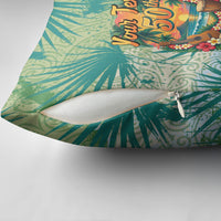 Personalized Polynesia 50th Birthday Pillow Cover Vintage Hawaiian Floral Ukulele Tropical Sunset Art TS04 - Polynesian Pride